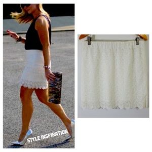 J Crew White Lace Skirt Size 10